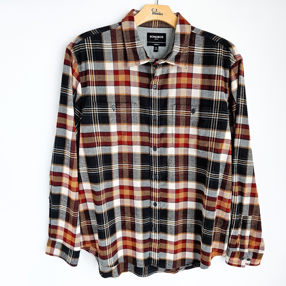 Bonobos Long Sleeve Button Front Shirt Mens XXL Standard Fit Stretch Multicolor